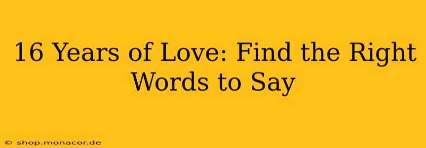 16 Years of Love: Find the Right Words to Say
