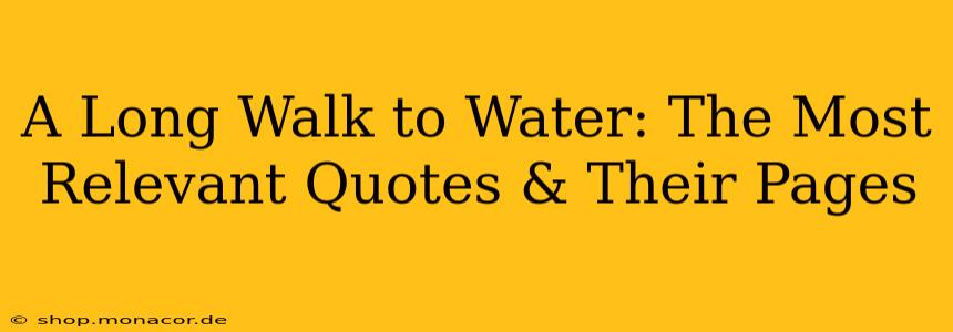 A Long Walk to Water: The Most Relevant Quotes & Their Pages