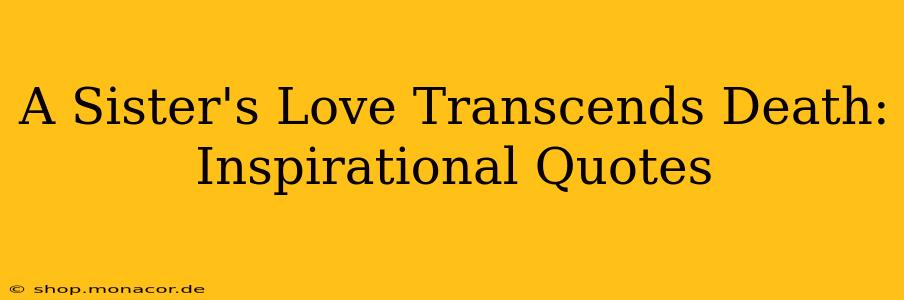 A Sister's Love Transcends Death: Inspirational Quotes