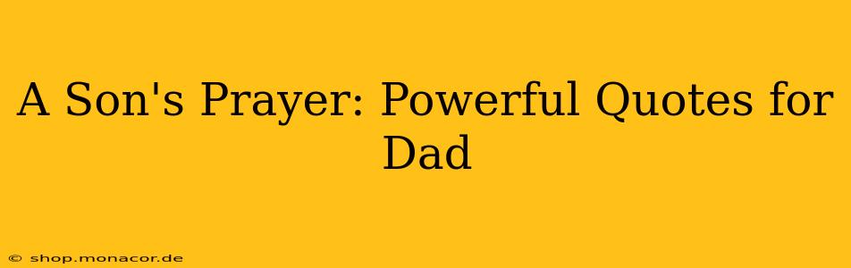 A Son's Prayer: Powerful Quotes for Dad