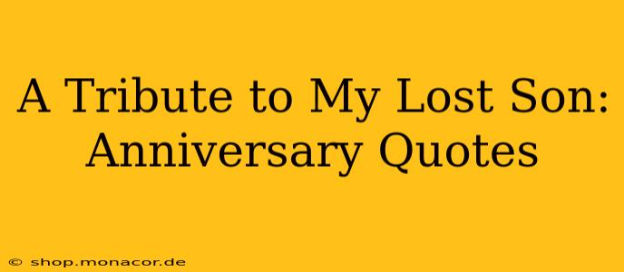 A Tribute to My Lost Son: Anniversary Quotes
