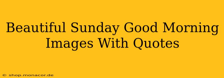 Beautiful Sunday Good Morning Images With Quotes