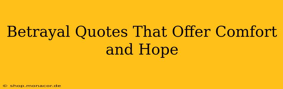 Betrayal Quotes That Offer Comfort and Hope