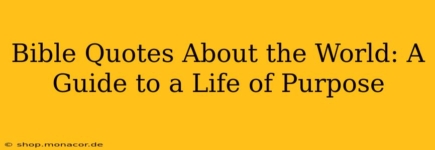 Bible Quotes About the World: A Guide to a Life of Purpose
