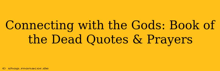 Connecting with the Gods: Book of the Dead Quotes & Prayers