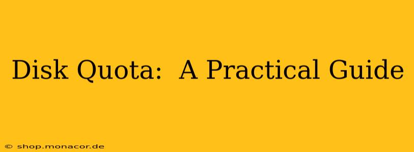 Disk Quota:  A Practical Guide