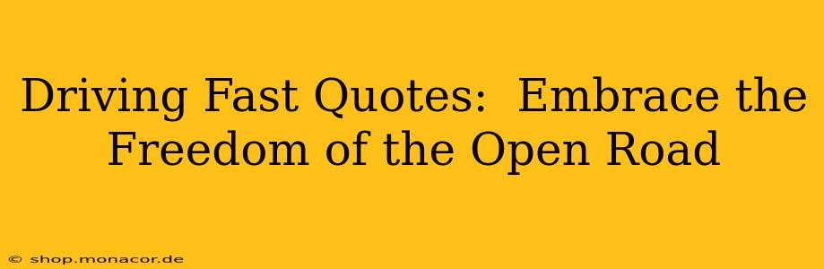 Driving Fast Quotes:  Embrace the Freedom of the Open Road