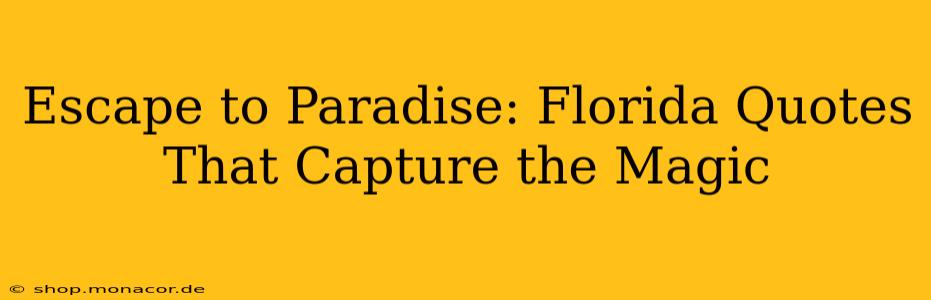 Escape to Paradise: Florida Quotes That Capture the Magic