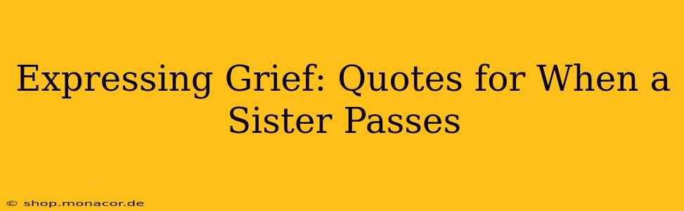 Expressing Grief: Quotes for When a Sister Passes