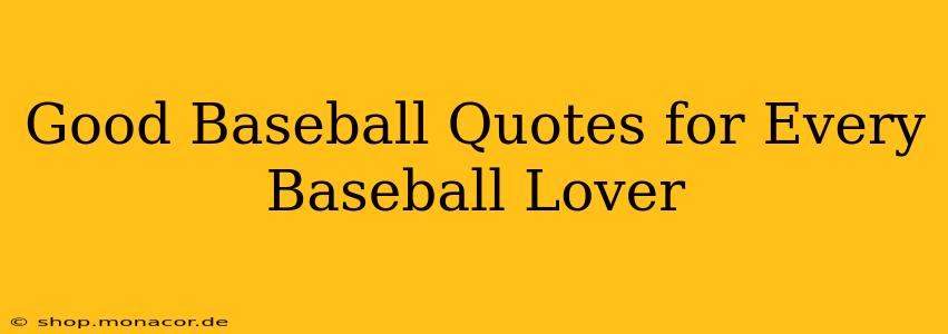 Good Baseball Quotes for Every Baseball Lover