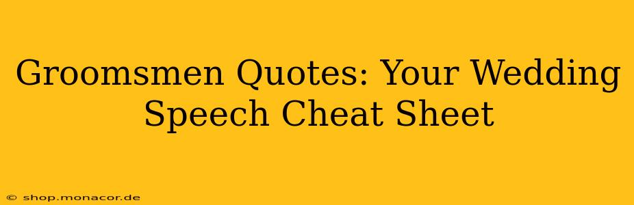 Groomsmen Quotes: Your Wedding Speech Cheat Sheet