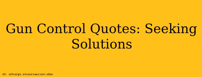 Gun Control Quotes: Seeking Solutions