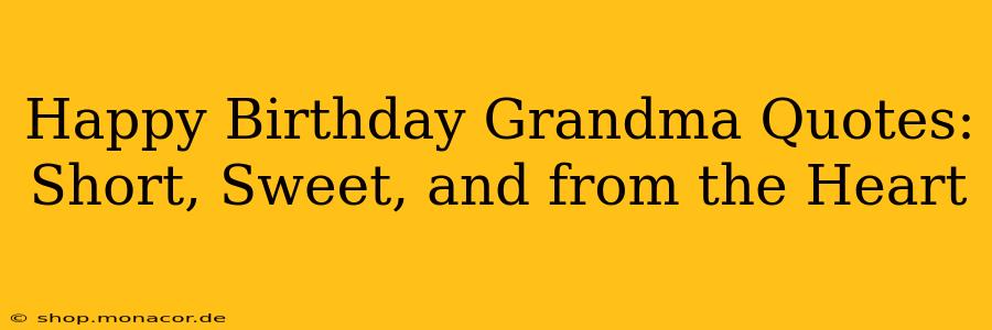 Happy Birthday Grandma Quotes: Short, Sweet, and from the Heart