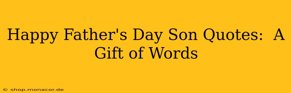 Happy Father's Day Son Quotes:  A Gift of Words