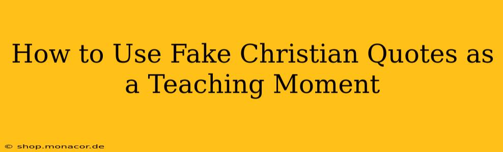 How to Use Fake Christian Quotes as a Teaching Moment