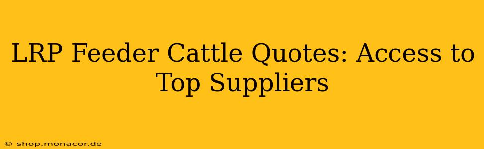 LRP Feeder Cattle Quotes: Access to Top Suppliers