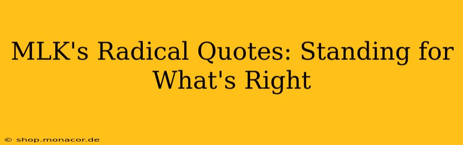 MLK's Radical Quotes: Standing for What's Right