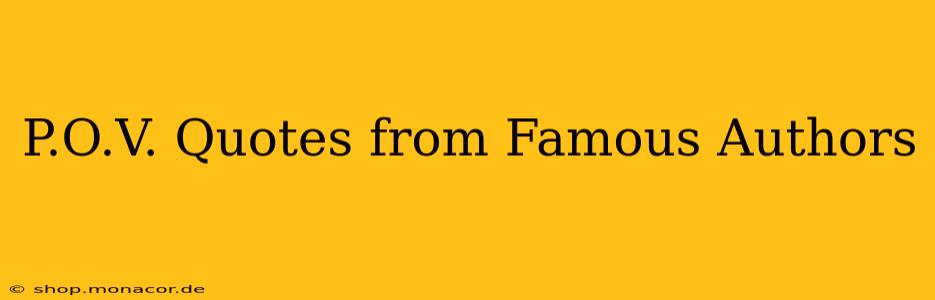 P.O.V. Quotes from Famous Authors