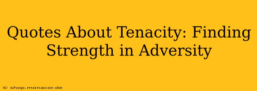 Quotes About Tenacity: Finding Strength in Adversity