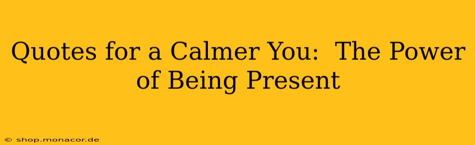 Quotes for a Calmer You:  The Power of Being Present