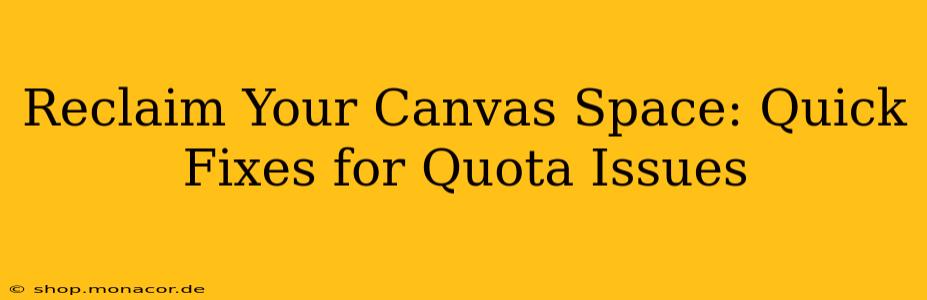 Reclaim Your Canvas Space: Quick Fixes for Quota Issues