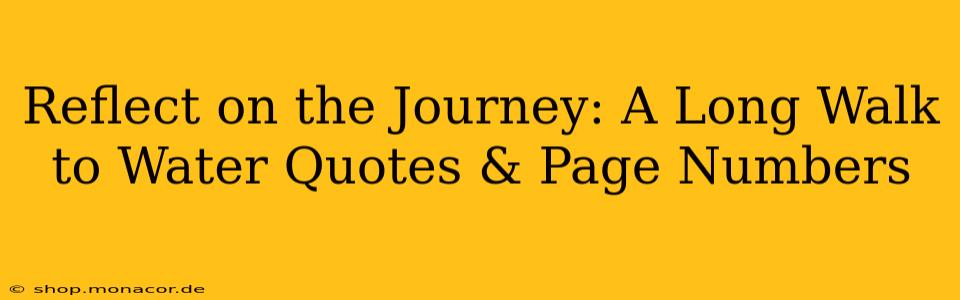 Reflect on the Journey: A Long Walk to Water Quotes & Page Numbers