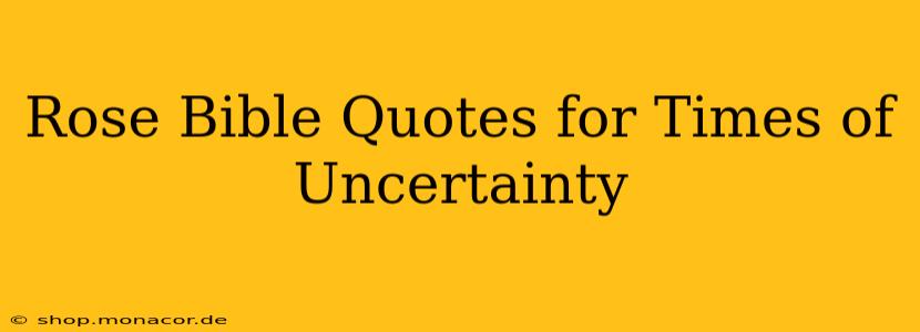 Rose Bible Quotes for Times of Uncertainty