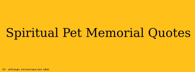 Spiritual Pet Memorial Quotes
