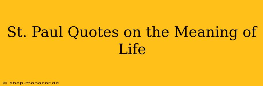 St. Paul Quotes on the Meaning of Life