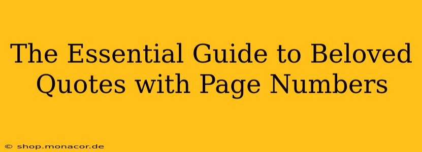 The Essential Guide to Beloved Quotes with Page Numbers