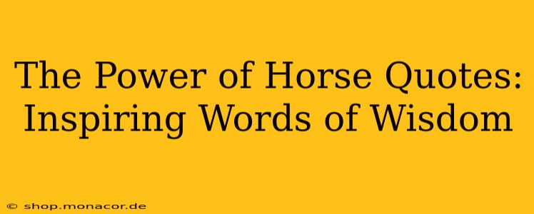 The Power of Horse Quotes: Inspiring Words of Wisdom