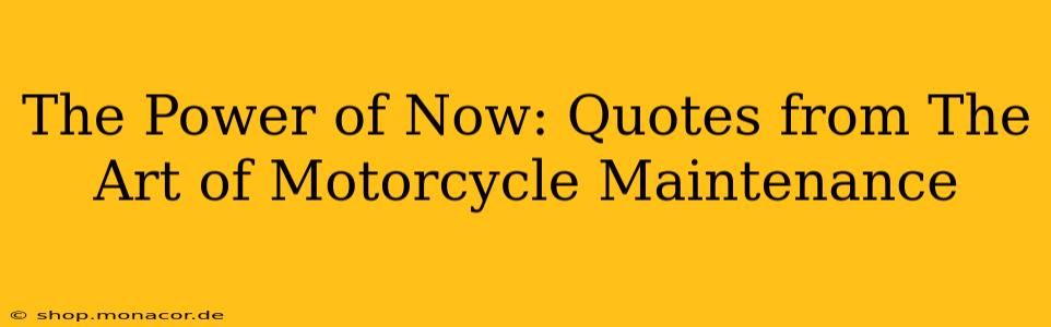 The Power of Now: Quotes from The Art of Motorcycle Maintenance