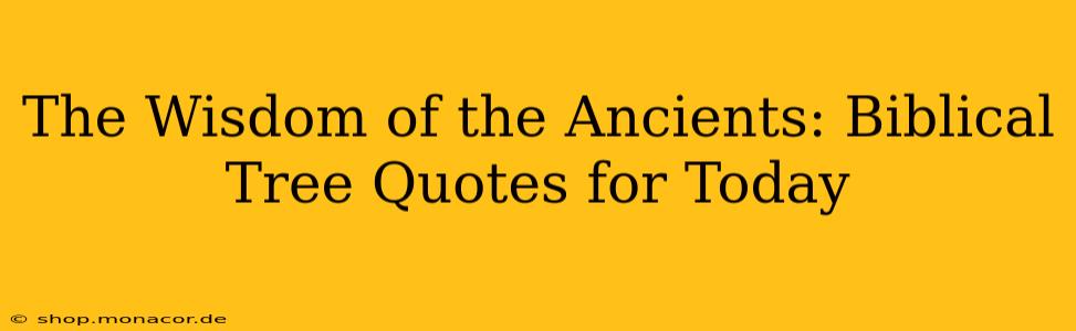 The Wisdom of the Ancients: Biblical Tree Quotes for Today