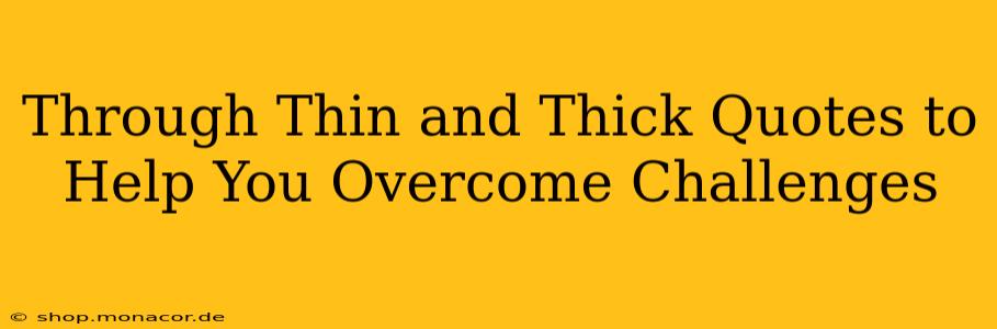 Through Thin and Thick Quotes to Help You Overcome Challenges
